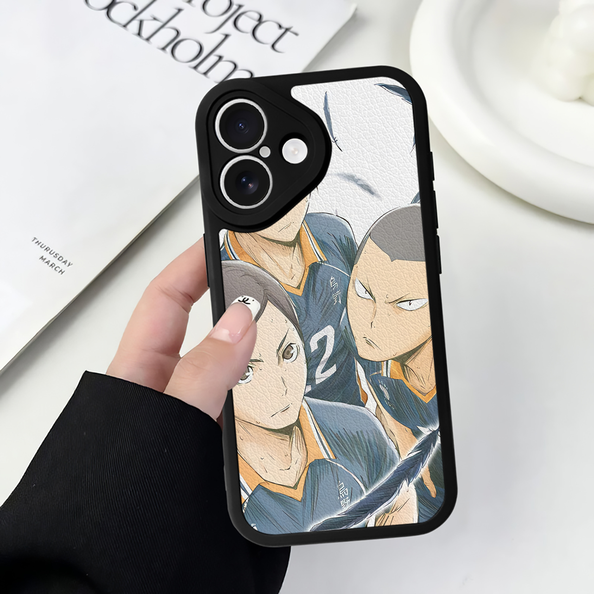 （画像用） ハイキュー!! Haikyu!! 【iPhone 16シリーズ対応】シリコンスマホケース（レザー調） 材質：シリコン